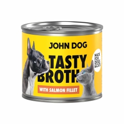 JOHN DOG TASTY BROTH ZUPA FILET Z ŁOSOSIA KONSERWA 140g